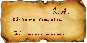 Könyves Armandina névjegykártya